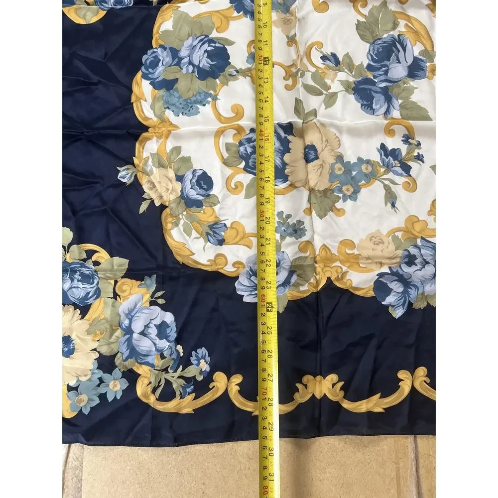 Liz Claiborne Kerchief Unisex One Size Multicolor 100% Silk Square Scarf Floral